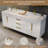 Aro 59" Double Sink Freestanding Bathroom Vanity Drawers & Doors Faux Marble Top-1853863831