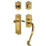Nostalgic Warehouse Meadows Plate S Grip Handleset with Single Cylinder Deadbolt and Swan Lever