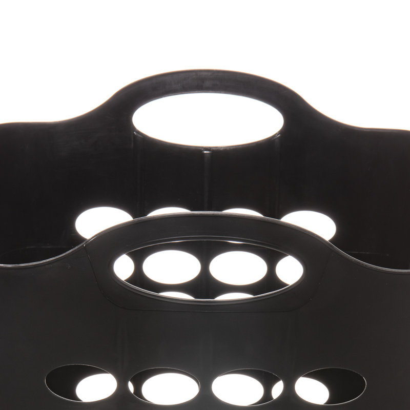 Square Flexible Laundry Basket, 3 Pack, Black