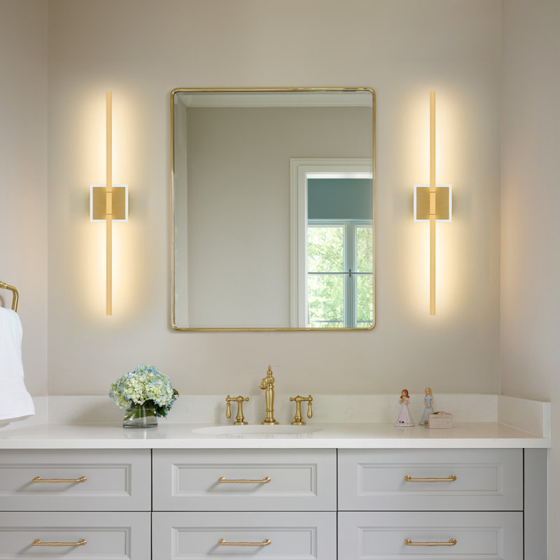 24" Dimmable RGB LED Vanity Bar with Remote Control, Gold