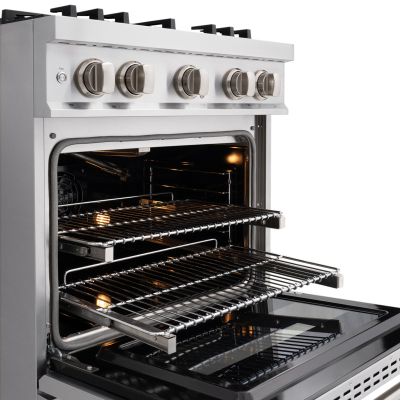 ZLINE Autograph 30" Classic Dual Fuel Range w/ 4 Burners & Matte Black Accents, Stainless Steel with Brass Burners