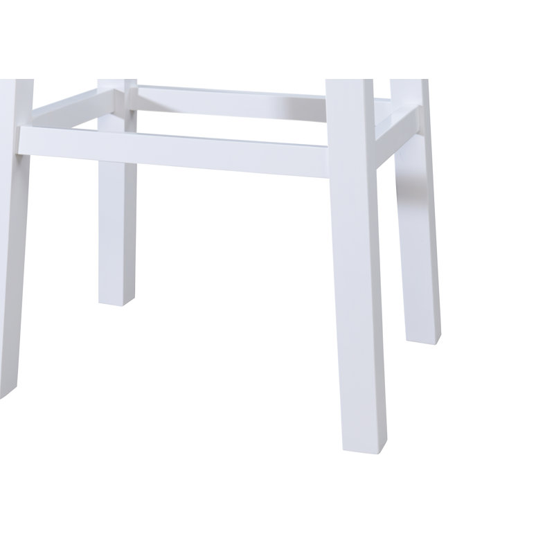 Tabouret de bar LuXeo Lakewood, Siège d'une hauteur de 29 po, Siège noyer / structure blanche