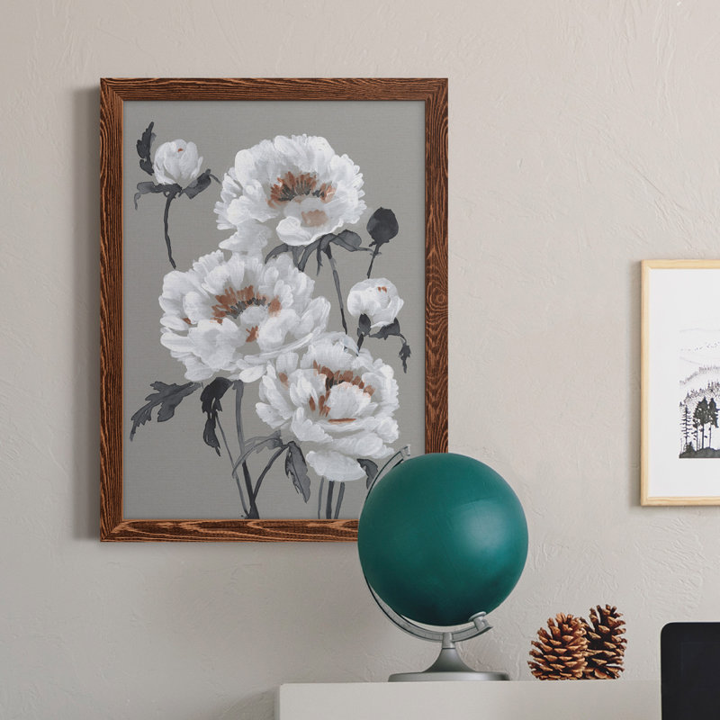 Peony Profusion I - Peinture sur toile encadrée, Érable, H 24 po x l 20 po x P 1 po