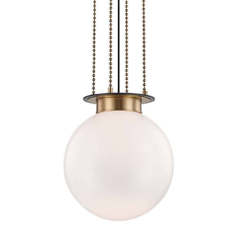 Gunther 1 Light Pendant, Aged Brass, 18.5" H x 17" W x 17" D