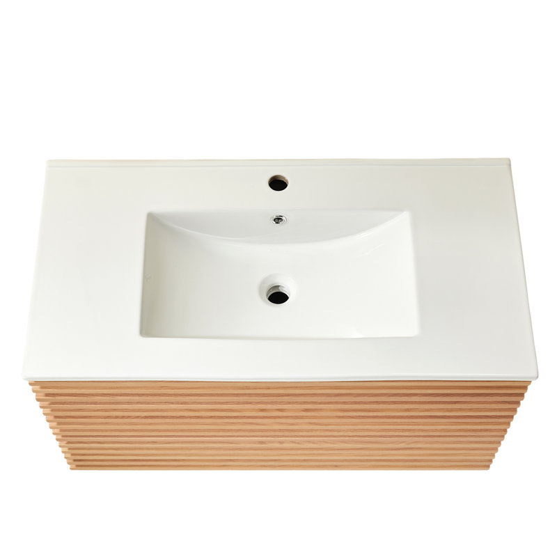 Meuble-lavabo mural simple 36 po avec lavabo en céramique