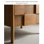 Table de chevet de style Mid-Century en bois massif avec deux tiroirs