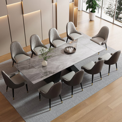 110.23'' Extendable Sintered Stone Dining Table and Dining Set