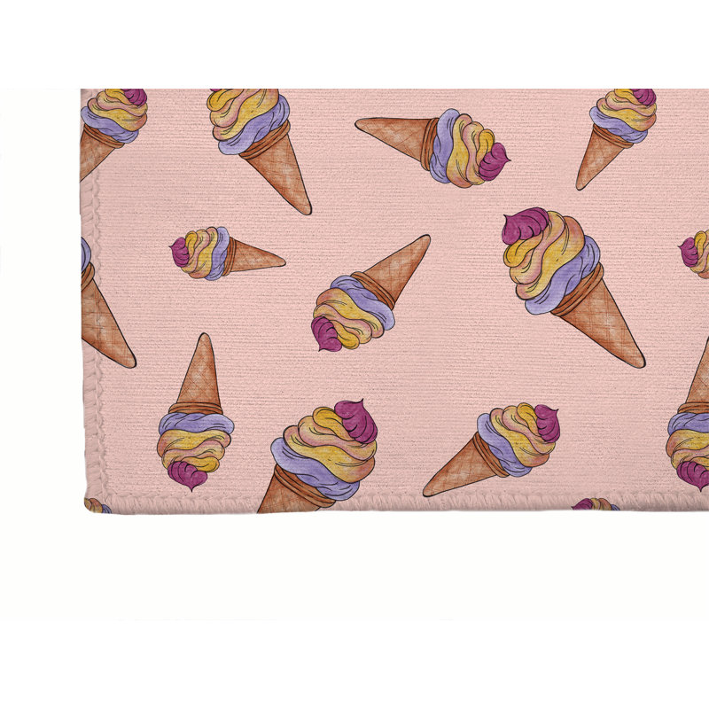 Tapis de bureau léger Summer Ice Cream, L 36 po x P 60 po, Pêche