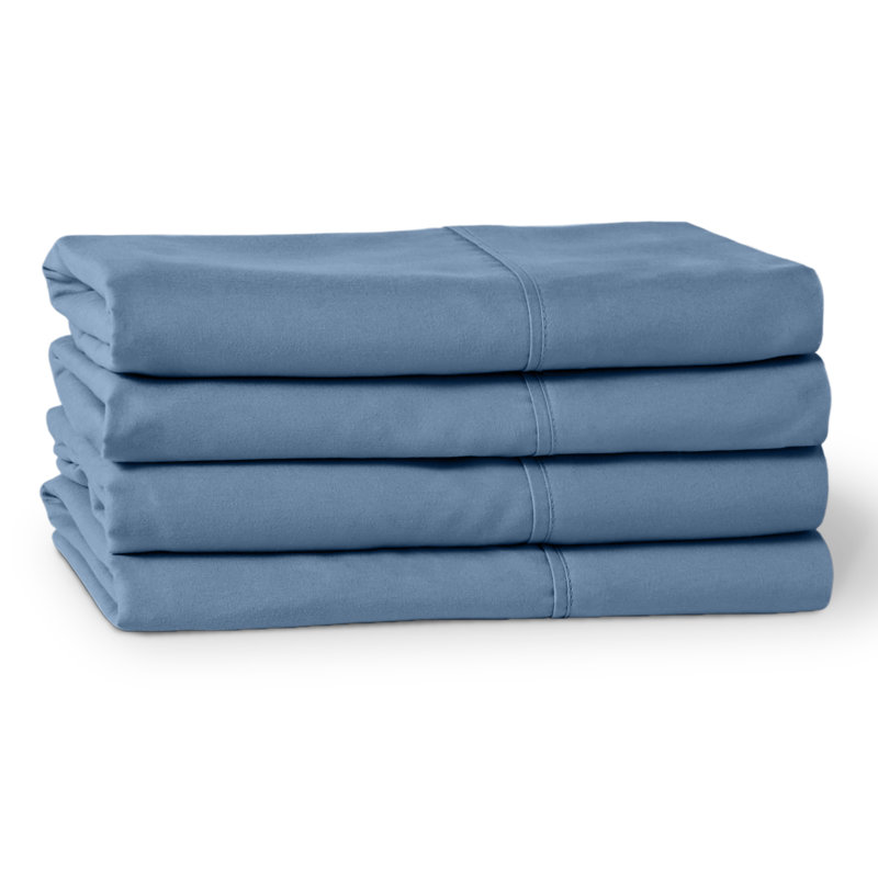 Taie d'oreiller en microfibre ultra-douce, Bleu couronne, Quatre taies d'oreiller standards