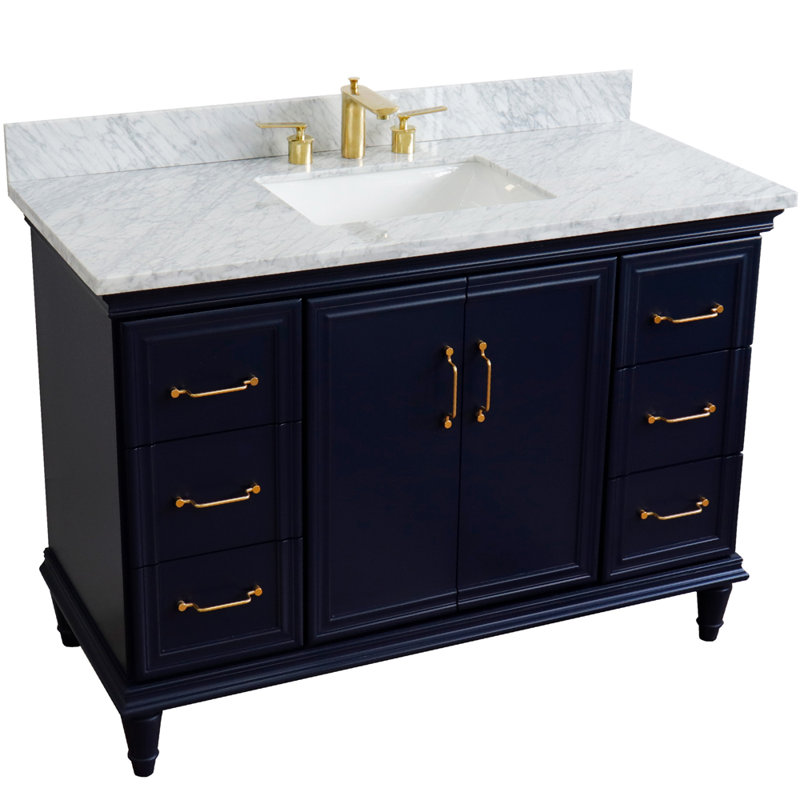 Meuble-lavabo simple l 49 po Metaza, Bleu