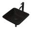 Lavabo vasque de salle de bain en verre trempé - robinet noir mat et drain escamotable contemporain
