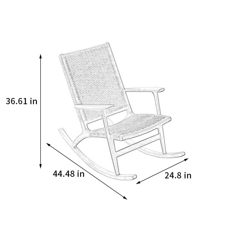 Chaise berçante simple en bois massif