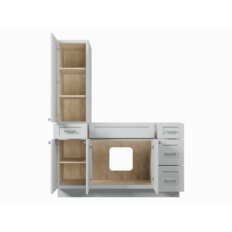 Meuble-lavabo simple 57 po Disar, Gris