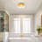 2-Light 11.8" Modern Transitional Glass Drum Flush Mount Ceiling Light