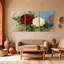 Rose, rose, rose, blanc, rose, vert, feuilles, petites fleurs, ensemble de 3 impressions sur toile-623341581