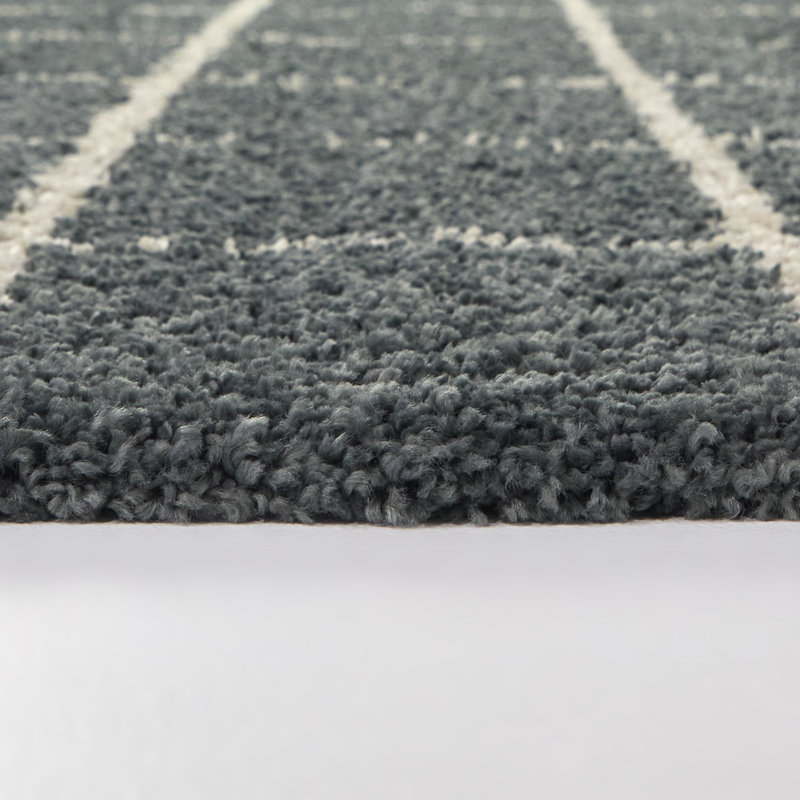 Aldino Charcoal Modern Geometric Area Rug, Rectangle 5'3" x 6'12"