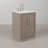 Hunner 24" Carrara White Marble Countertop Bath Vanity in Gray Oak with Faucet-1347849726