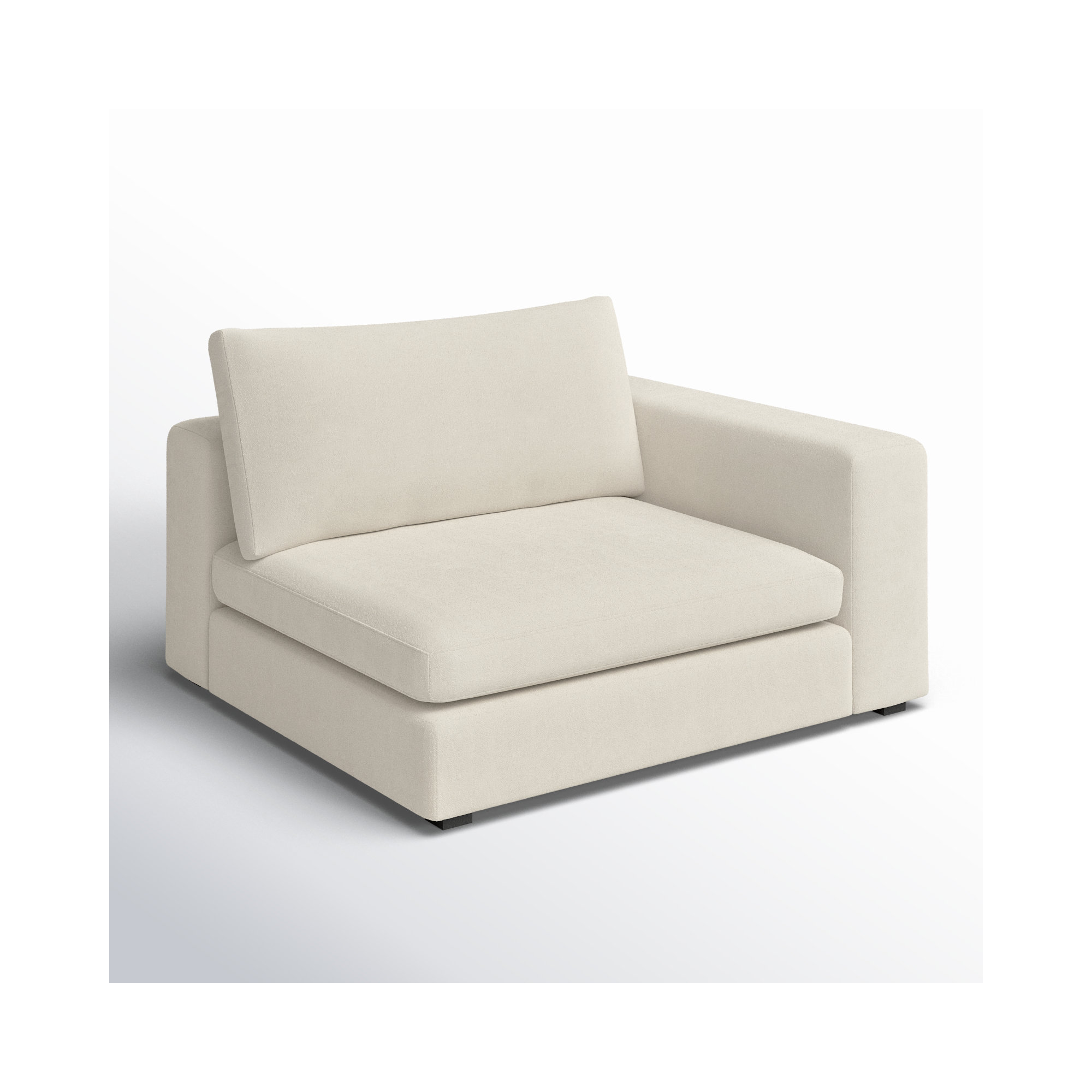 Ojai 50" Wide One Arm Chair, Beige Chenille