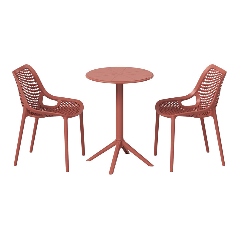Ensemble repas extérieur 2 personnes, Rouge