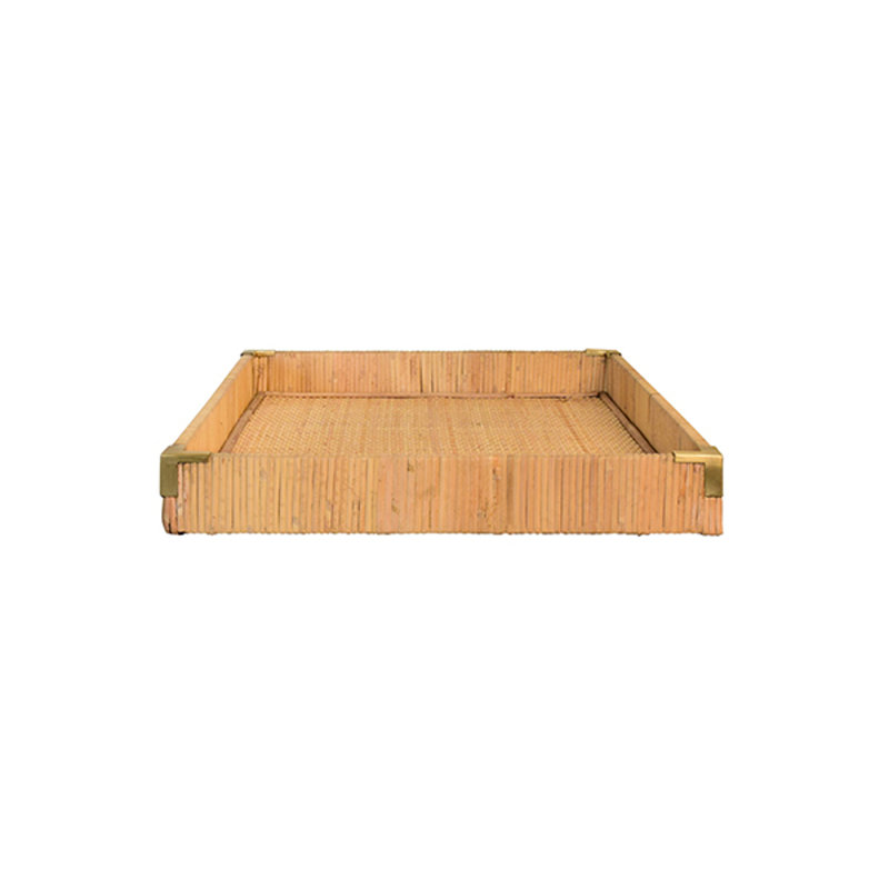 Tommy Rattan Decorative Tray, 2.38" H x 23.78" W x 16" D