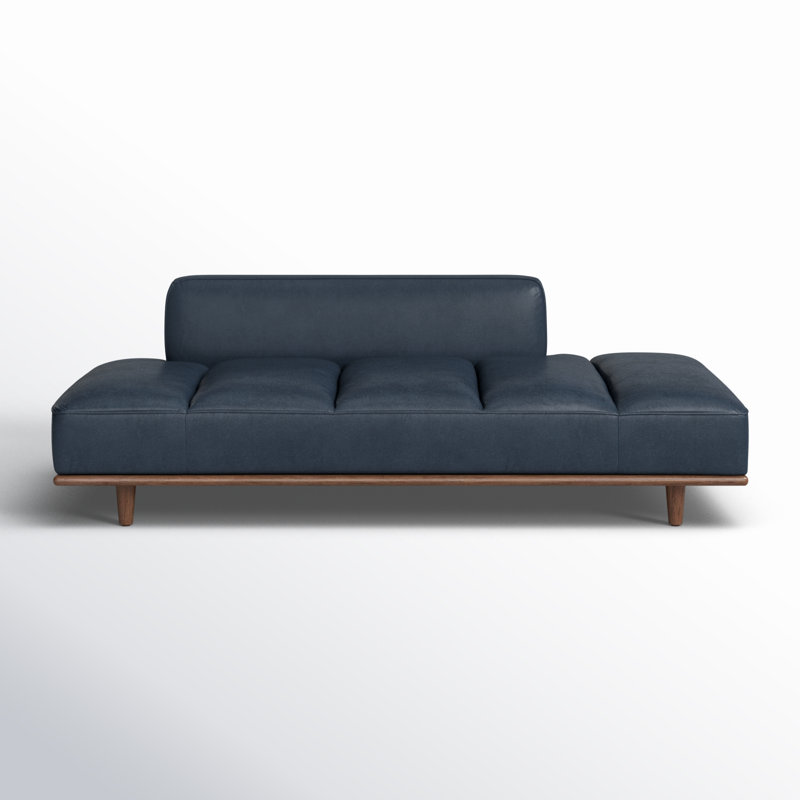 Jasper Full-Grain Genuine Italian Leather Daybed, Deepsky Blue Full Grain Leather