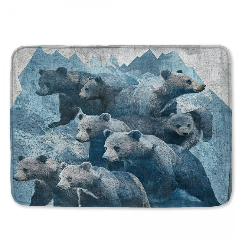 Tapis de bain Bears In Mountain, L 24 po x L 17 po
