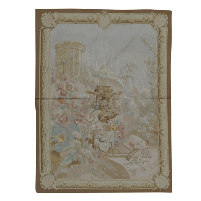 Hand-Knotted High-Quality Ivory and Blue Area Rug