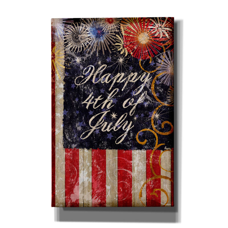 «Fourth of juillet glory» par Art Licensing Studio, art mural sur toile, H 40 po x l 26 po x P 1,5 po
