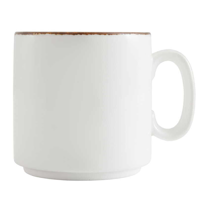 D&V Spice Salt Serena Stackable Mug 9.5Oz (Set of 24), Gold/White
