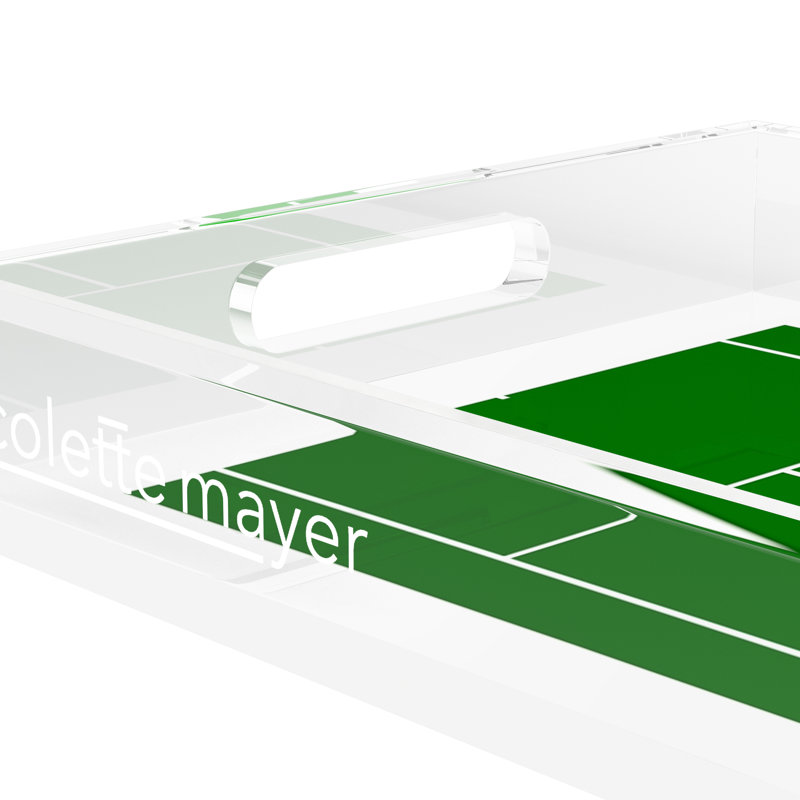 Plateau de tennis rectangulaire en acrylique, 2" H x 22.5" W x 14.5" D