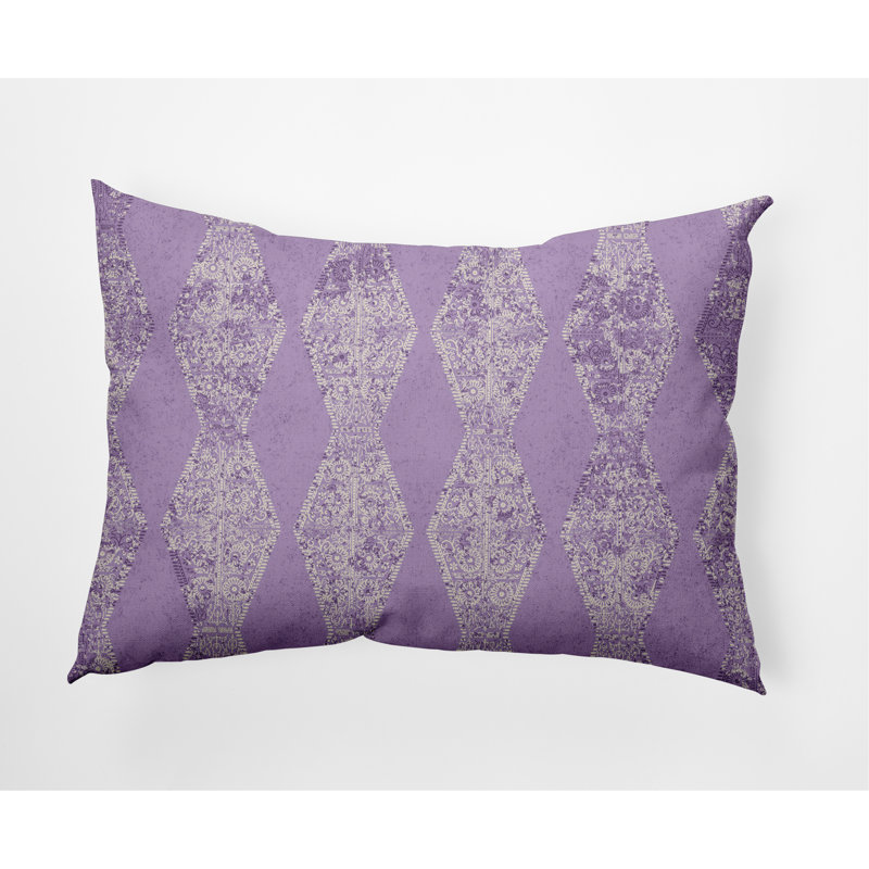 Striped Reversible Throw Pillow, Purple