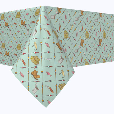 Rectangular Tablecloth, 100% Cotton, 52X104", Fishing Gear