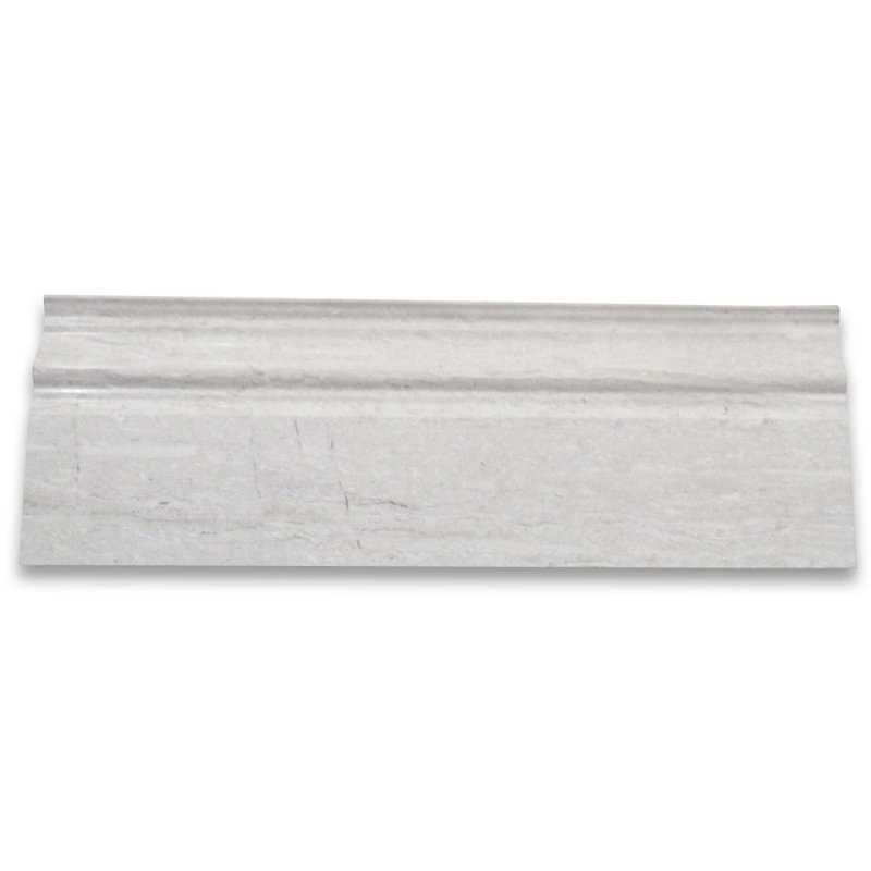 Athens Silver Cream Marble 4X12 Baseboard Crown Molding Polished