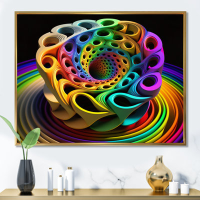 " Neon Rainbow 3D Spiral "