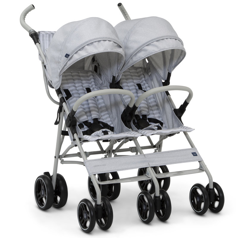Babygap by Delta Children Classic Side-by-side Double Stroller, Gray