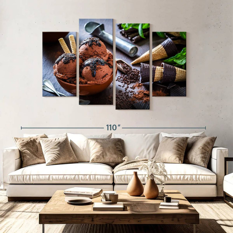 Chocolate Ice Cream, 54" H x 84" W