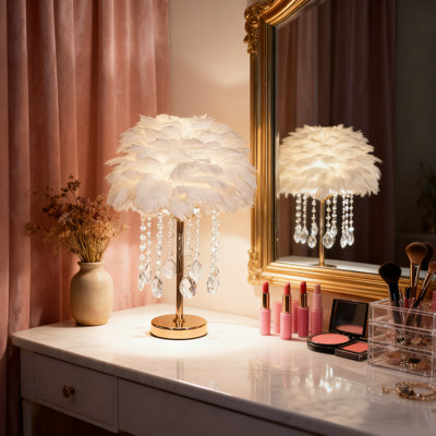 9.8-inch Feather Crystal Table Lamp