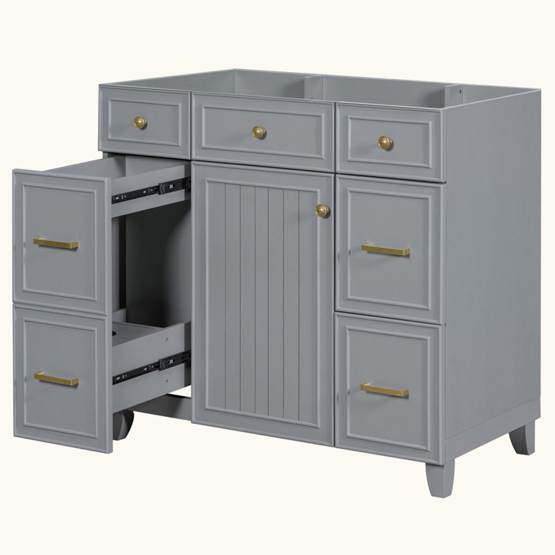Meuble-lavabo à 4 tiroirs, Gris