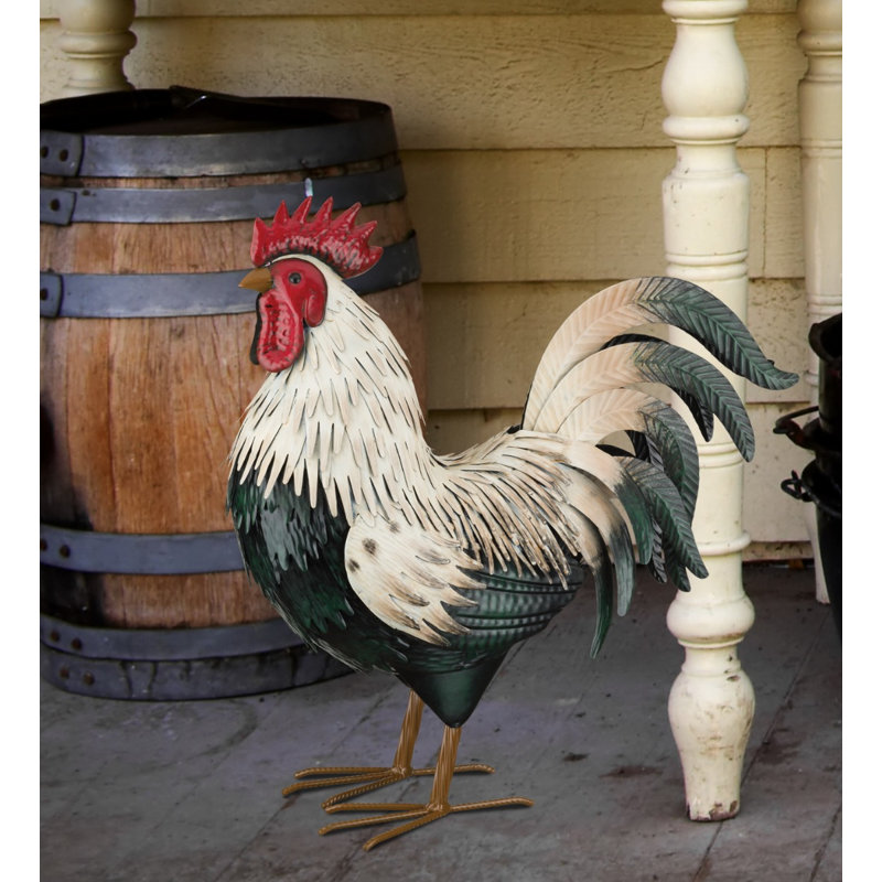 Statue de jardin en métal Verde Rooster, Décor LG