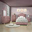 Table de chevet 2 tiroirs rose