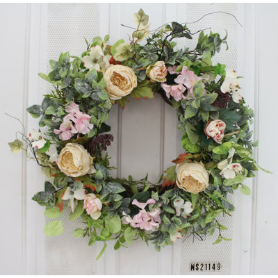 Handcrafted Faux Rose Foam 24'' Wreath