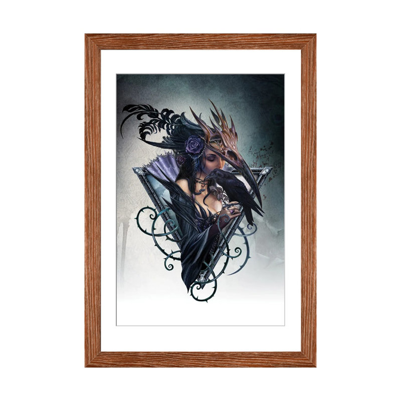 Corvus Arcanum, Classic Wood Open Corner Framed Paper, White, 24" H x 16" W x 1" D