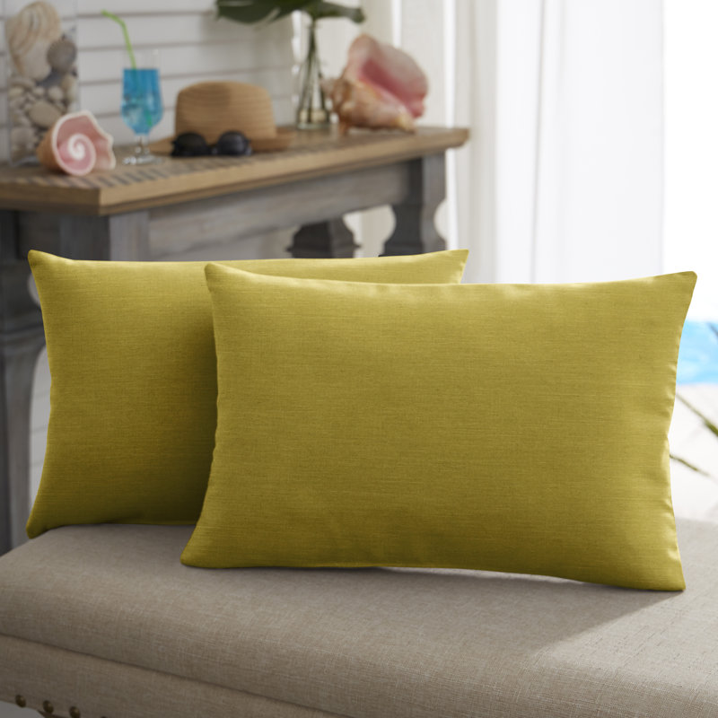 DD Sunbrella® Outdoor Reversible Throw Pillow, 13" x 20", Camel