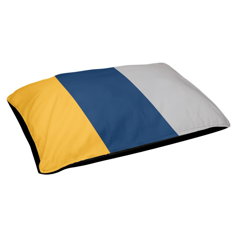 Coussin Atlanta, Moyen (l 28 po x P 18 po x H 9,5 po), Gold/Navy Blue/Cool Gray