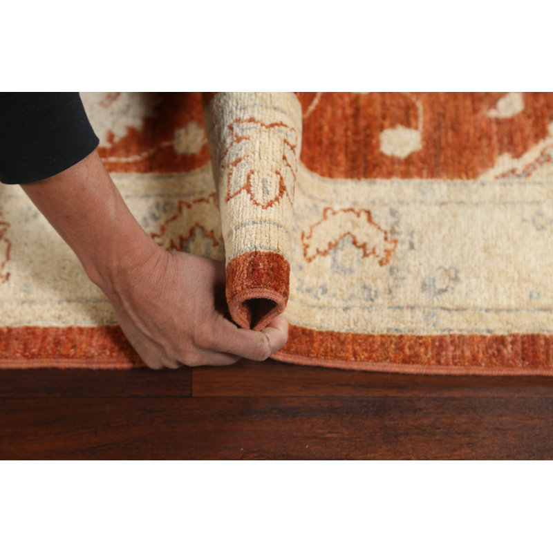 Tapis de couloir unique en laine noué à la main 2 pi 11 po x 12 pi 3 po nouvel âge