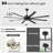 Vaczon 84 Inch Industrial Black HVLS Ceiling Fan with Remote Control, Windmill Large Aluminum Blades Ceiling Fan without Light-1797658484