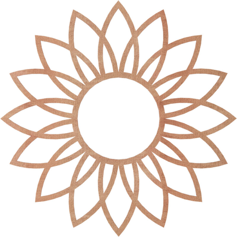 Médaillon de plafond en bois Daisy, H 38 po x l 38 po x P 0,25 po, Cerisier