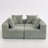 Modular Sectional For Living Room, Full-Foam Build, Textured Light Green Upholstery, Compact Compressed Package, Simple Assembly, Overall 111"X74"X24", 37" Module Size-Light Green-283939583