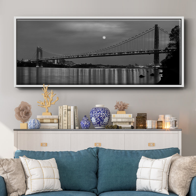 George Washington Bridge- Framed Canvas, 24" H x 60" W