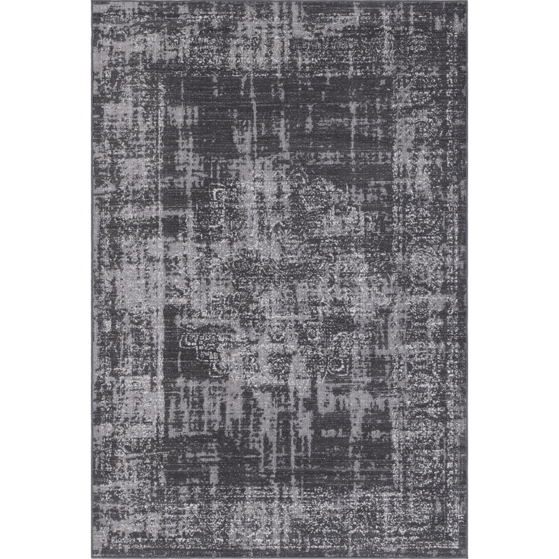 Tapis gris foncé Clevinger, Rectangle 6 pi 1 po x 9 pi